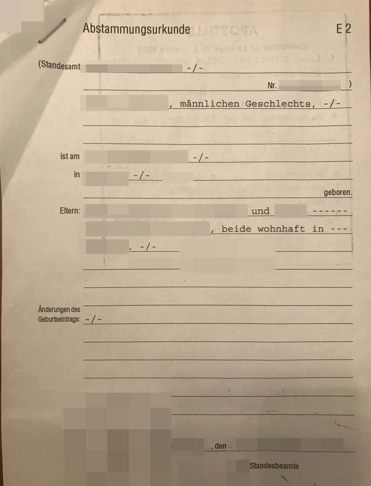 Ist Die Abstammungsurkunde Die Geburtsurkunde Abstammungsurkunde (Deutschland) - Übersetzungsmuster